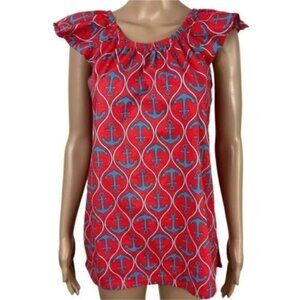 Haley And The Hound Womens Anchor Nautical Tunic Top Shirt Sz Small 100% Cotton